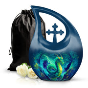 Thunder Dragon Funeral Urn - Fantasy Cremation Memorial Urn For Burial