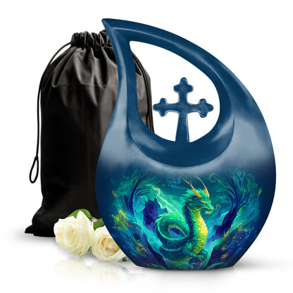 Thunder Dragon Funeral Urn - Fantasy Cremation Memorial Urn For Burial