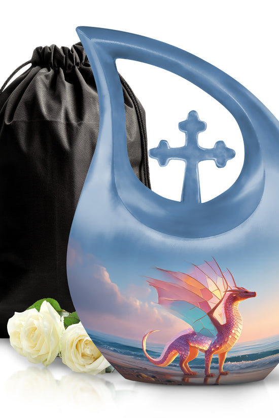 Fantasy Dragon Cremation Urn - Beach Memorial Urn For Human Ashes