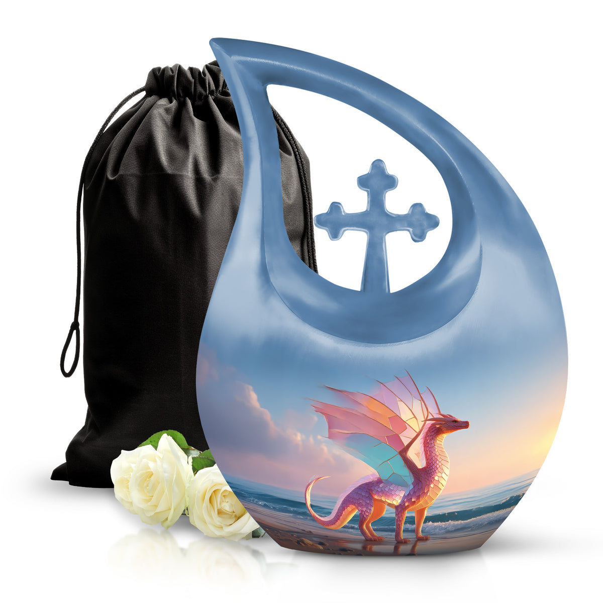 Fantasy Dragon Cremation Urn - Beach Memorial Urn For Human Ashes