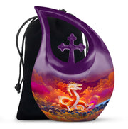 Asian Dragon Memorial Urn - Fire Themed Cremation Urn For Loved Ones