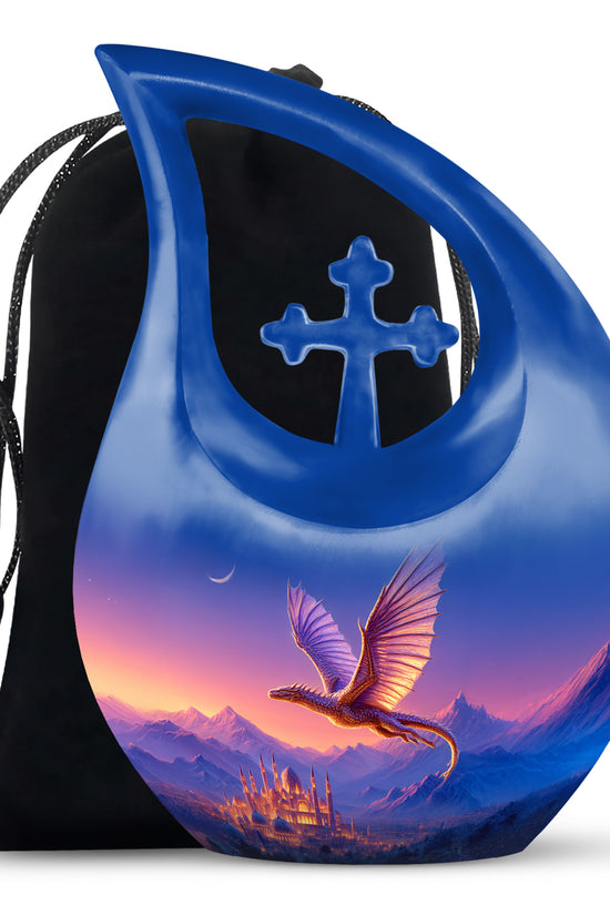 Golden Dragon Cremation Urn - Beautiful Mountain Memorial Urn For Ashes
