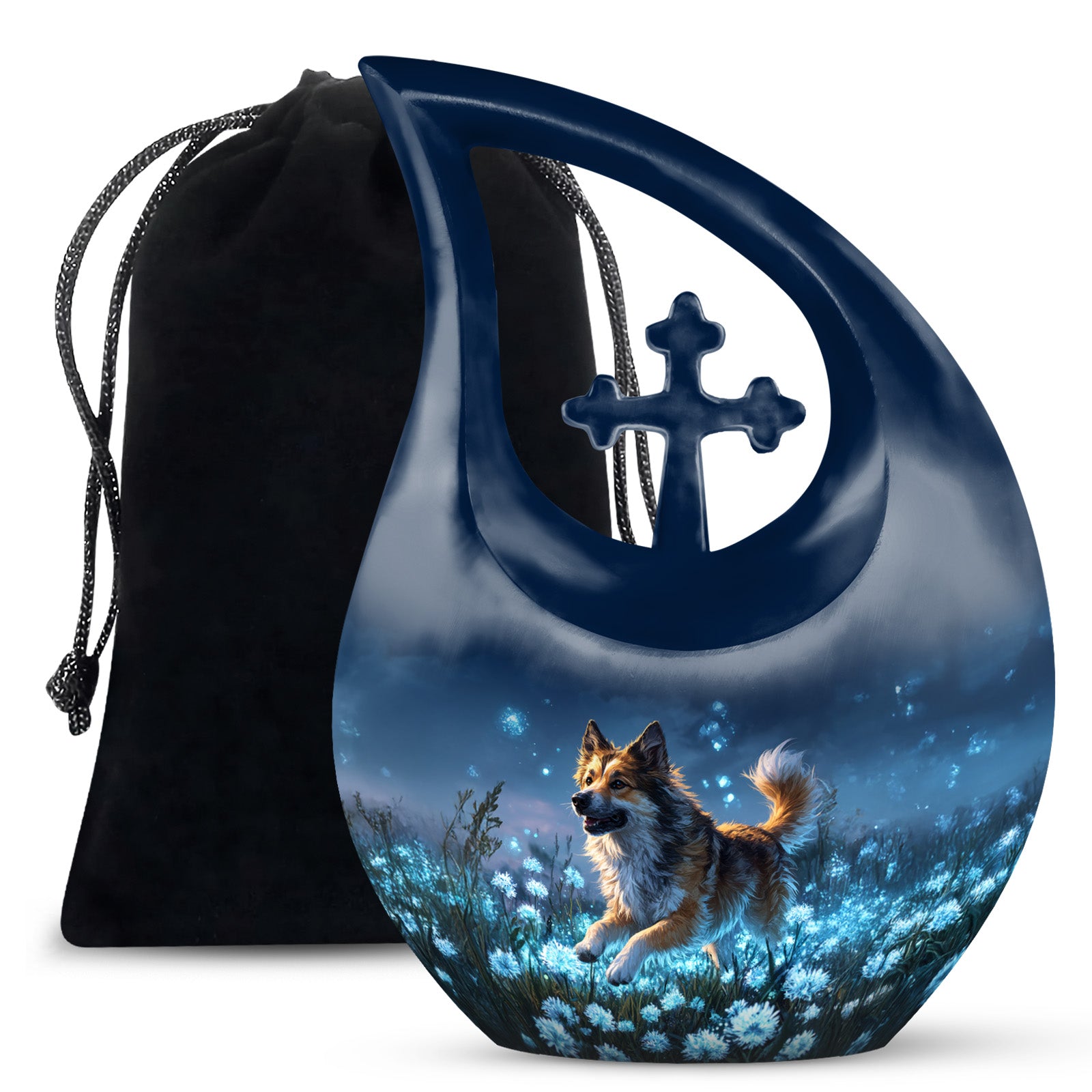 Brown Dog Funeral Urn - Beautiful Sunset Scenic Urns For Pet Ashes