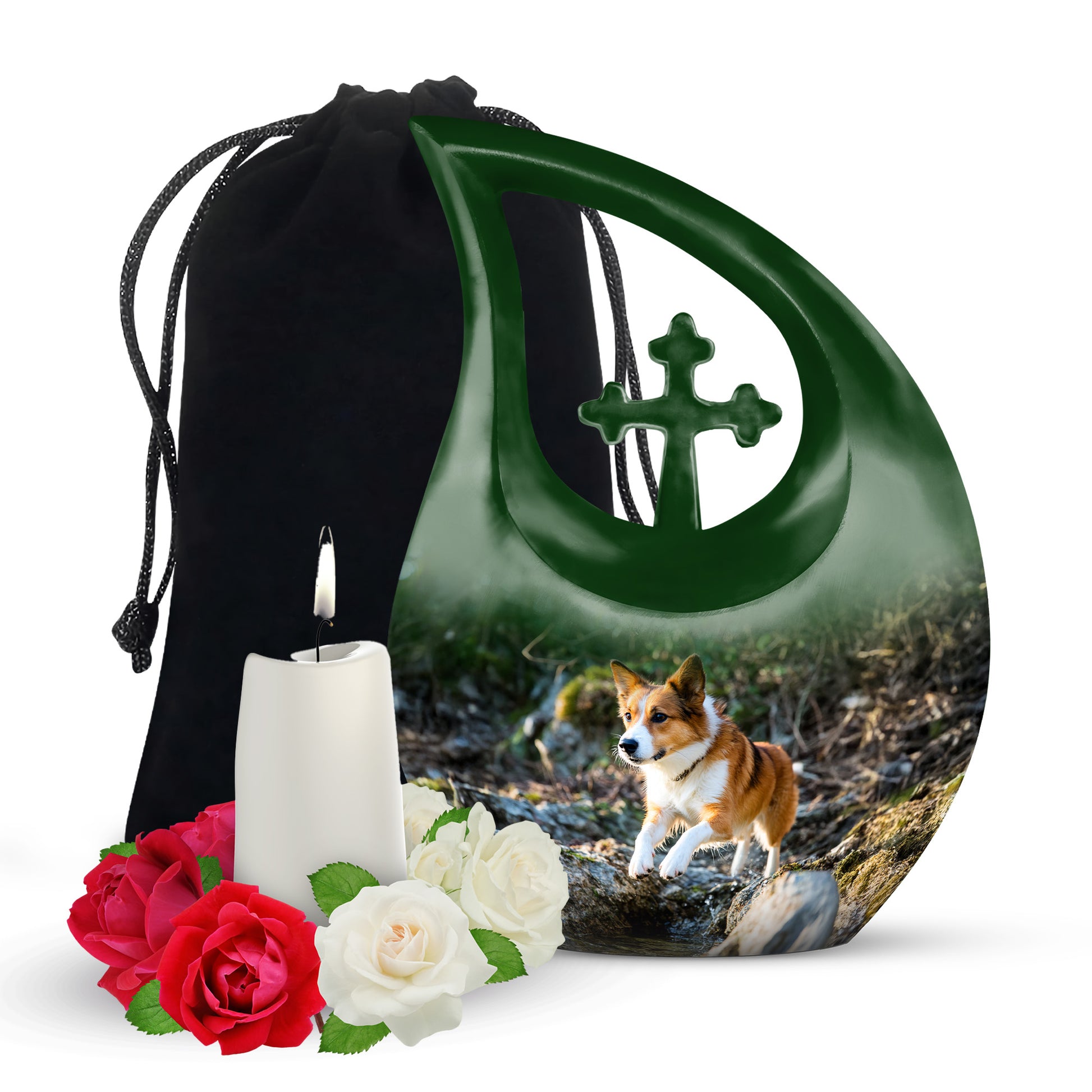 Forest Memorial Urn For Pet Dog - Dog Cremation Urn For Ashes Burial