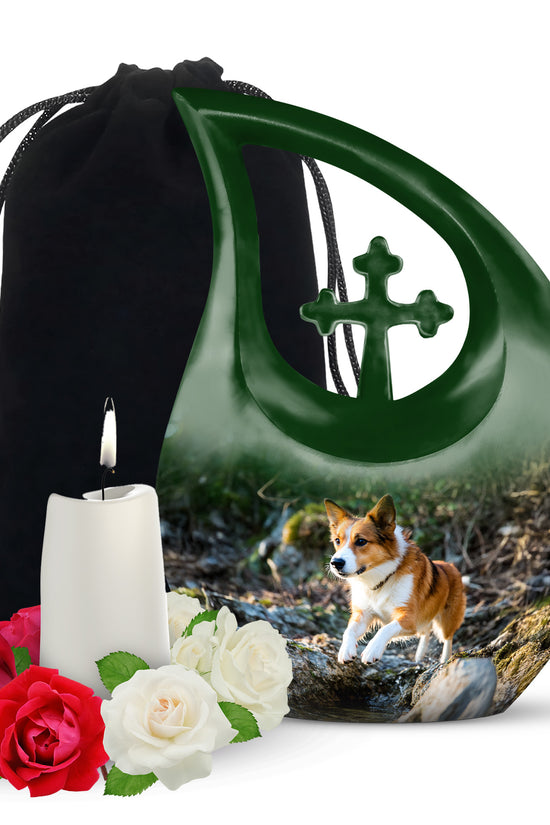 Dog Memorial Urn - Aluminium Cremation Urn For Pet Ashes