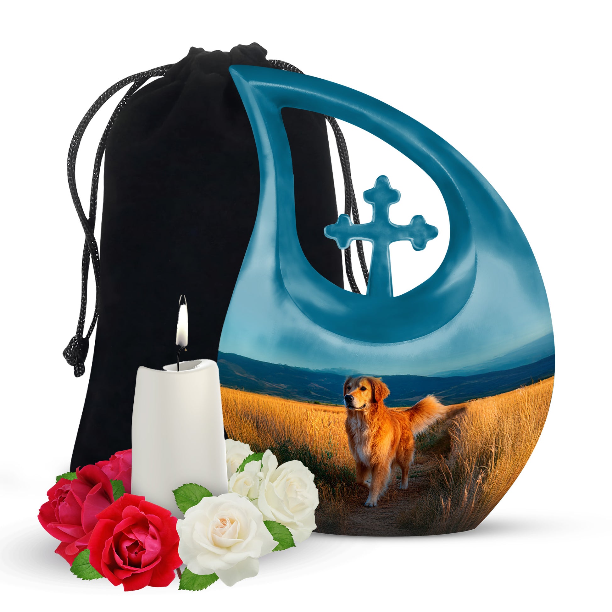 Golden Retriever Cremation Urn For Burial - Goldenfield Funeral Ashes Urn For Pet