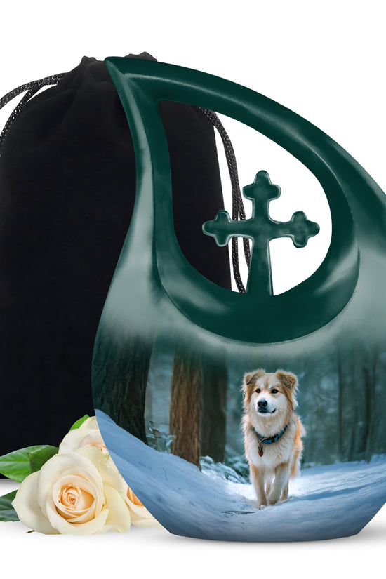 Border Collie Themed Urn - Decorative Funeral Urns For Dog Ashes