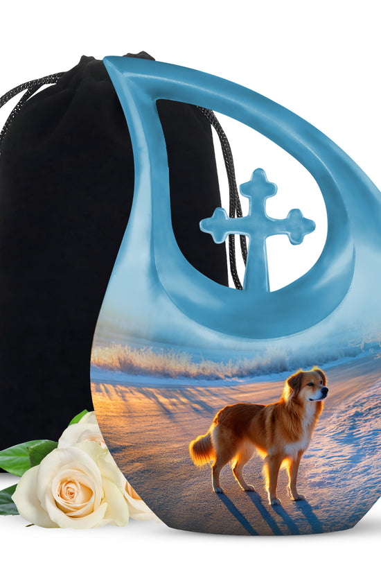 Beautiful Dog Burial Urn - Beach Scenic Urns For Pet Dog Ashes