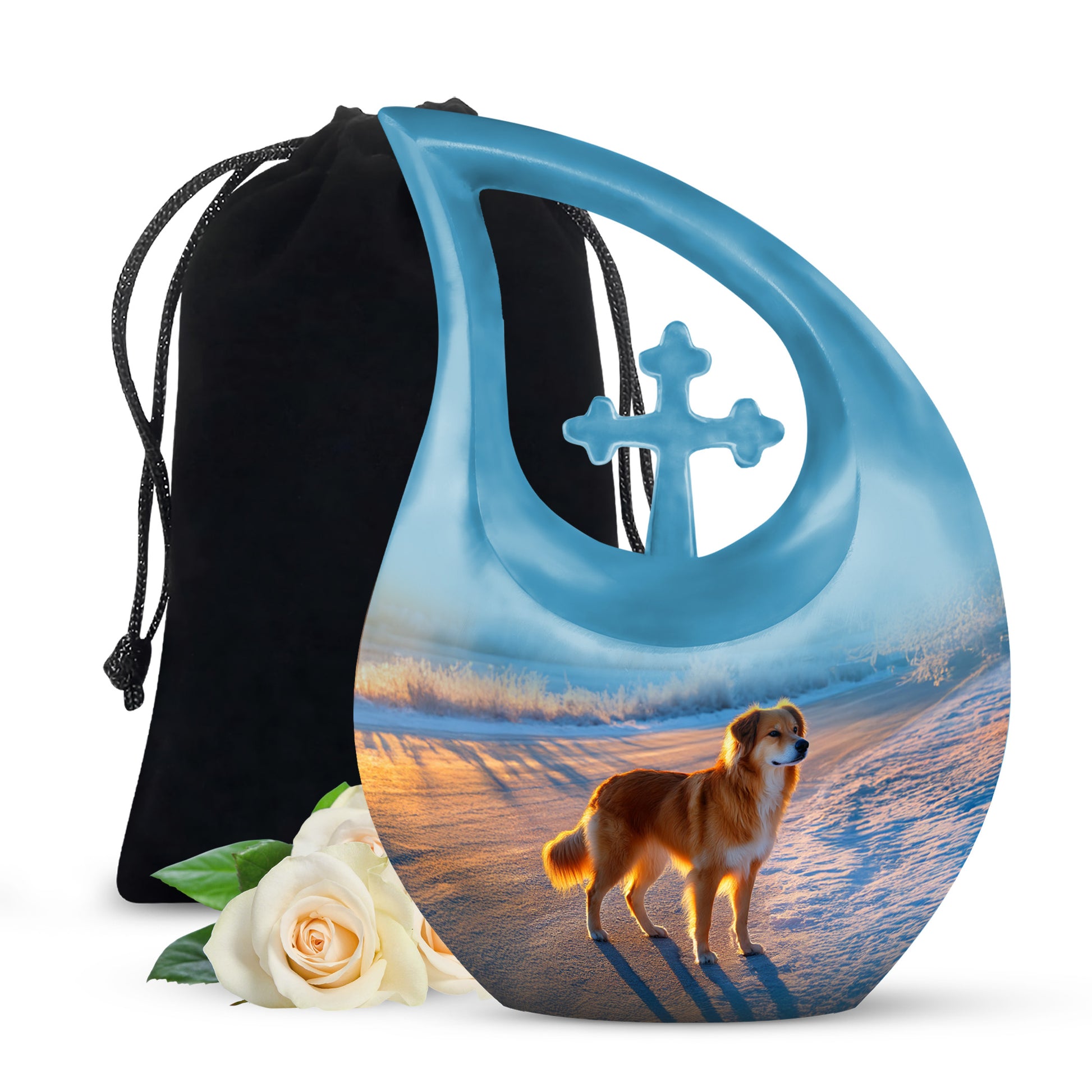 Beautiful Dog Burial Urn - Beach Scenic Urns For Pet Dog Ashes