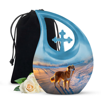 Beautiful Dog Burial Urn - Beach Scenic Urns For Pet Dog Ashes