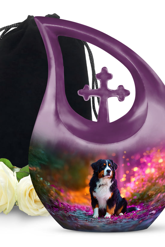 Bernese Mountain Dog Themed Urn - Personalized Pet Urns For Ashes