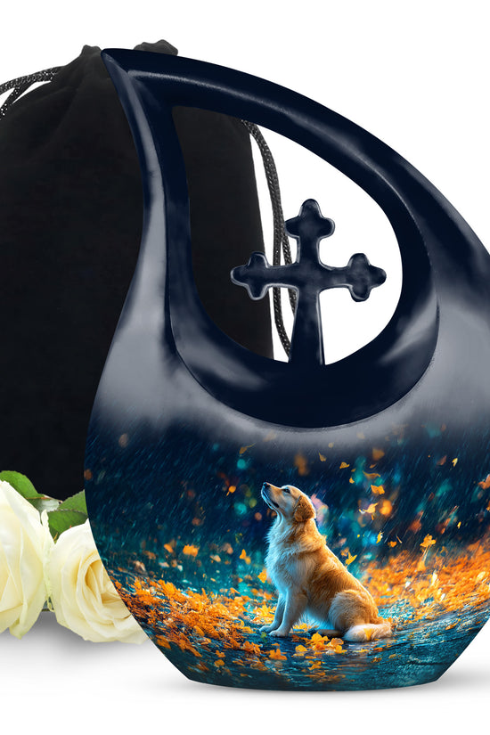 Blue Dog Urns For Ashes - Beautiful Memorial Tribute Urns For Ashes