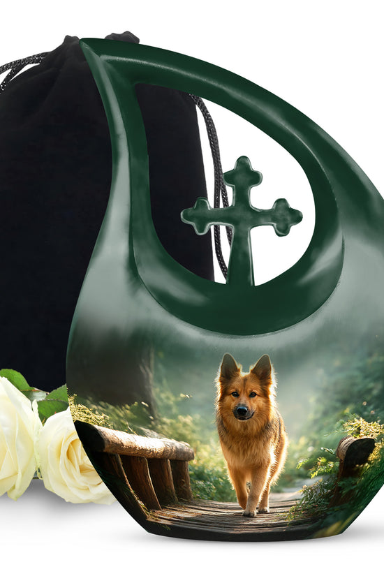 Golden Pet Dog Funeral Urn - Forest Memorial Urn For Pet