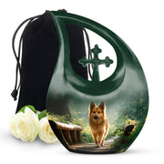 Golden Pet Dog Funeral Urn - Forest Memorial Urn For Pet