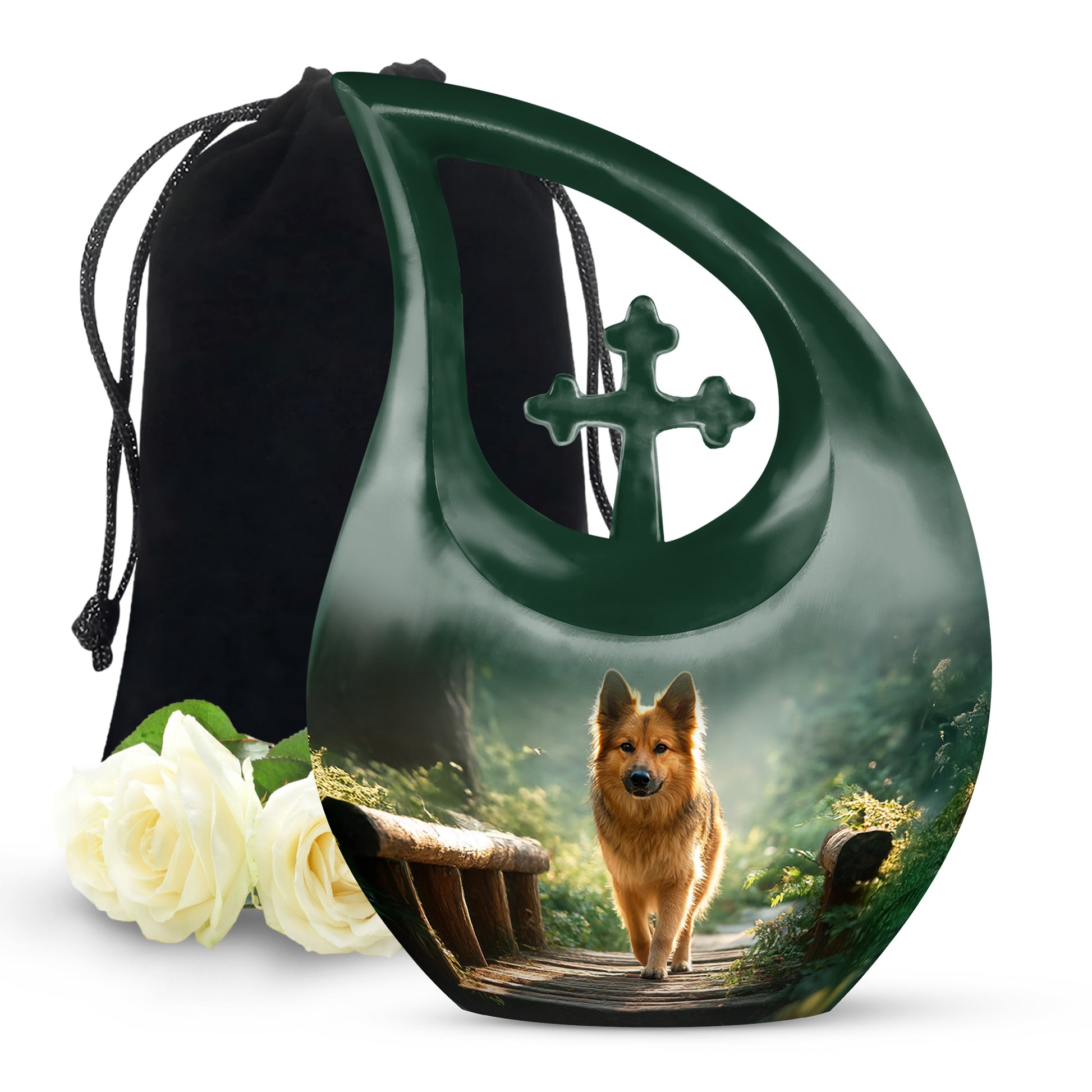 Golden Pet Dog Funeral Urn - Forest Memorial Urn For Pet