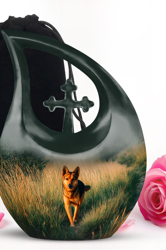 German Shepherd Tribute Funeral Urn - Pet Memorial Urn For Dog Ashes