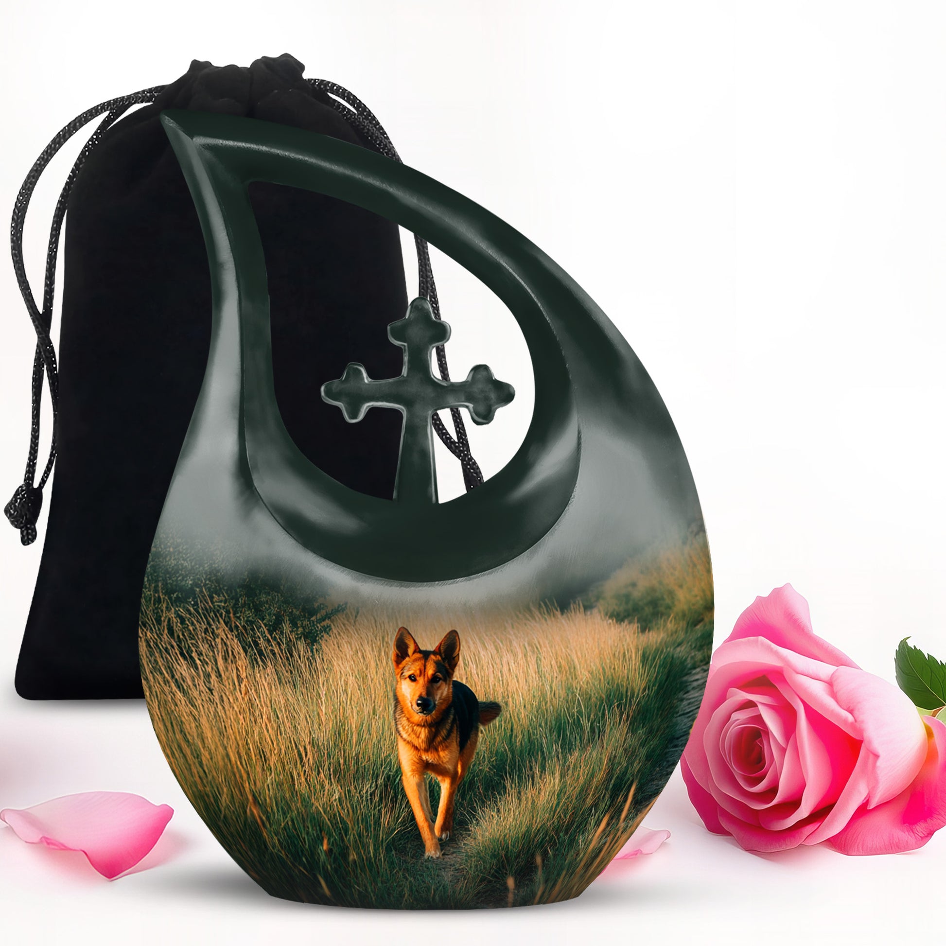 German Shepherd Tribute Funeral Urn - Pet Memorial Urn For Dog Ashes