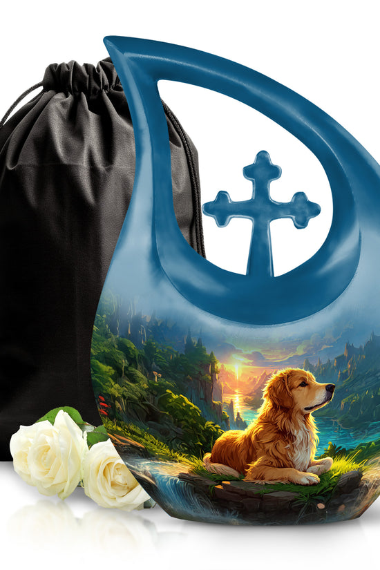 Pet Dog Memorial Urn - Beautiful Nature Cremation Memorial Urn For Dog