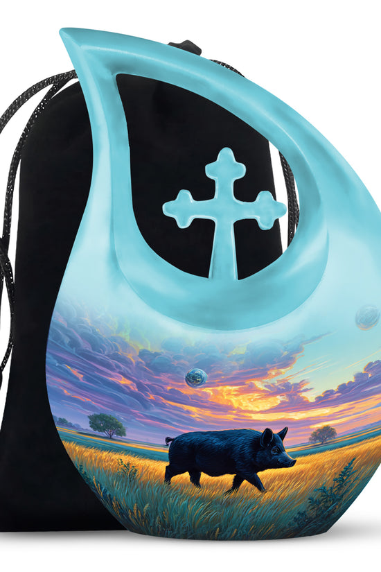 Black Pig Cremation Urns - Golden Field Funeral Urns For Human Ashes