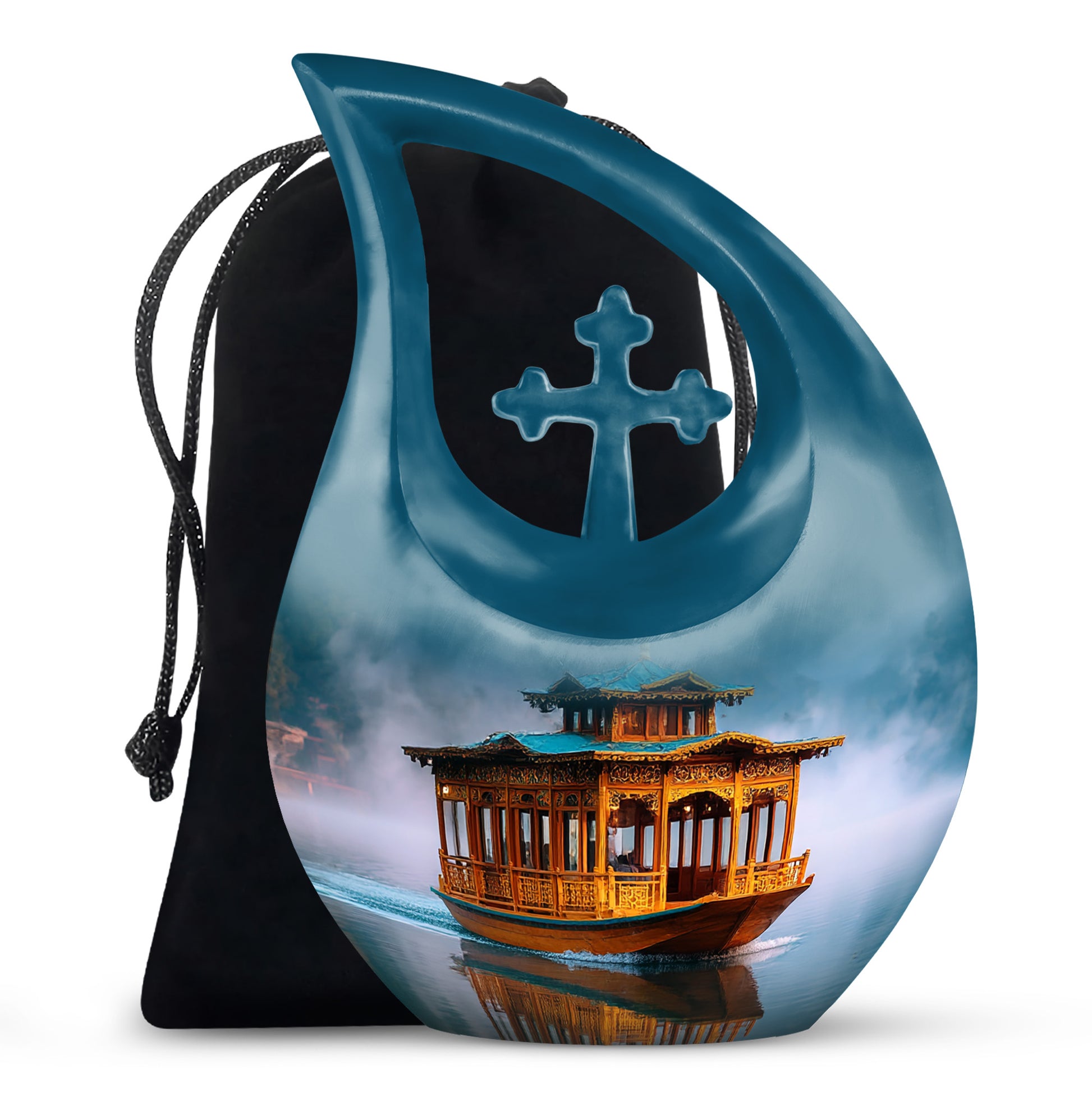 Houseboat Cremation Urn For Ashes - Wooden Memorial Urn