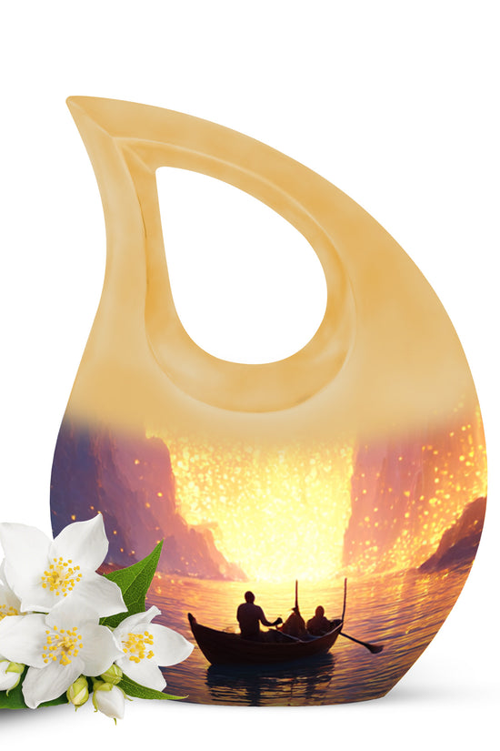 Personalized Red Boat Cremation Urns for Ashes - Enchanting 10-inch - Karyliz