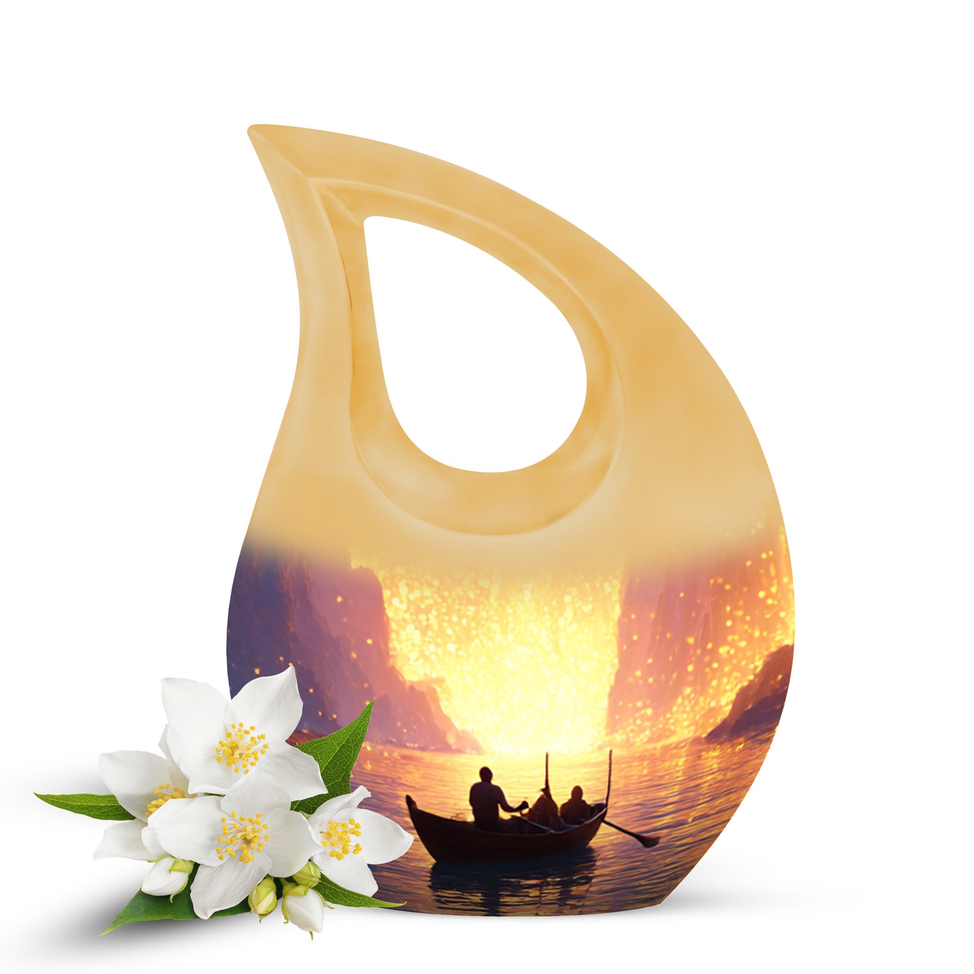 Personalized Red Boat Cremation Urns for Ashes - Enchanting 10-inch - Karyliz