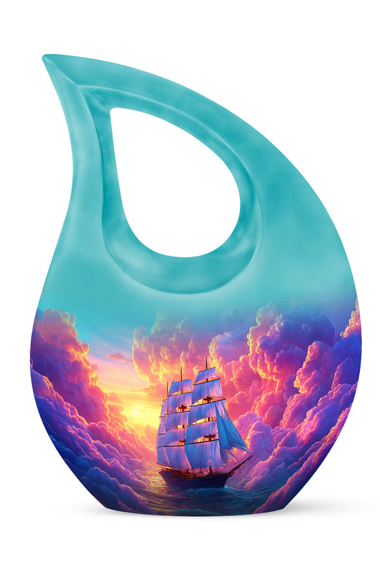 Personalized Purple Boat Cremation Urns for Ashes - Transcendent 10-inch - Karyliz