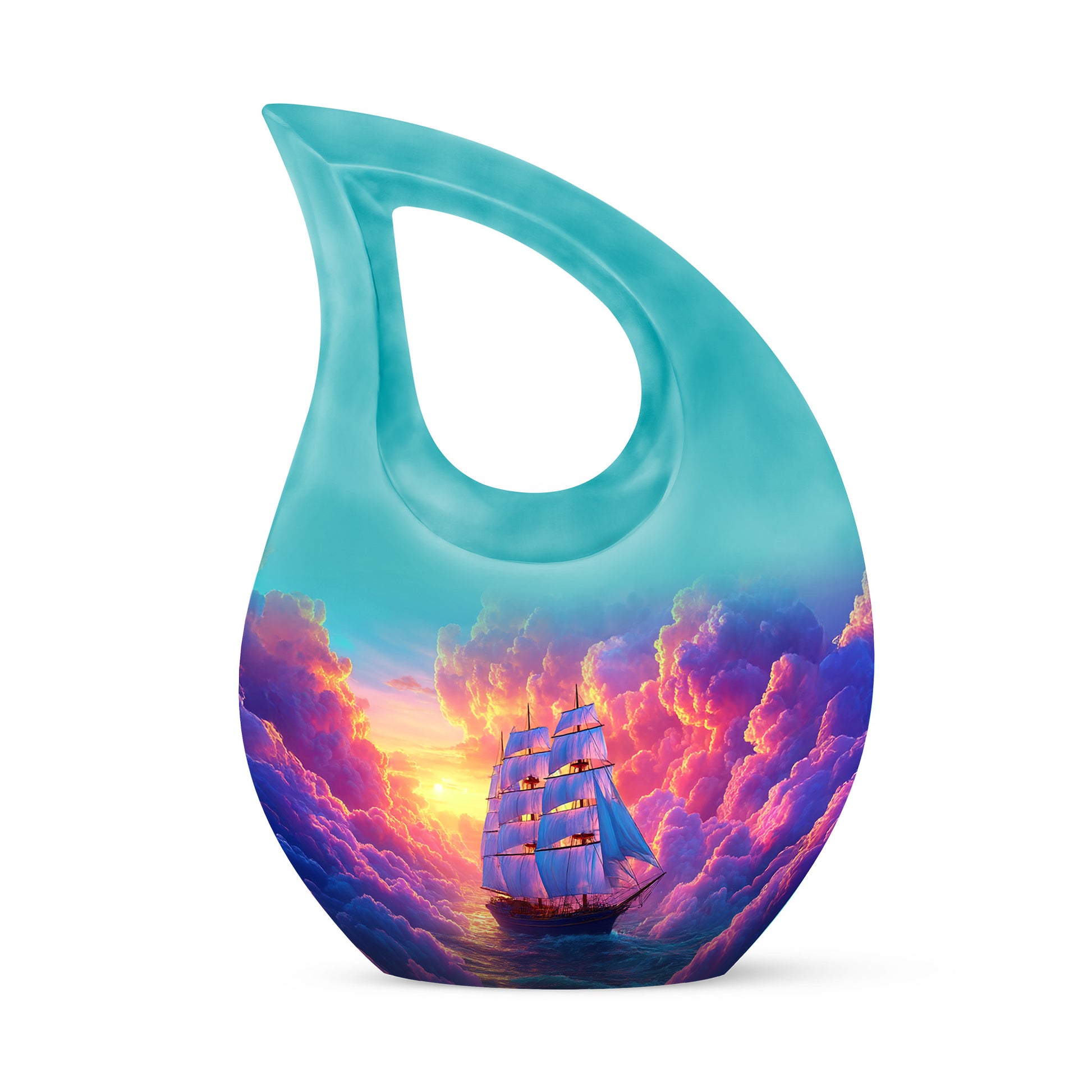 Personalized Purple Boat Cremation Urns for Ashes - Transcendent 10-inch - Karyliz