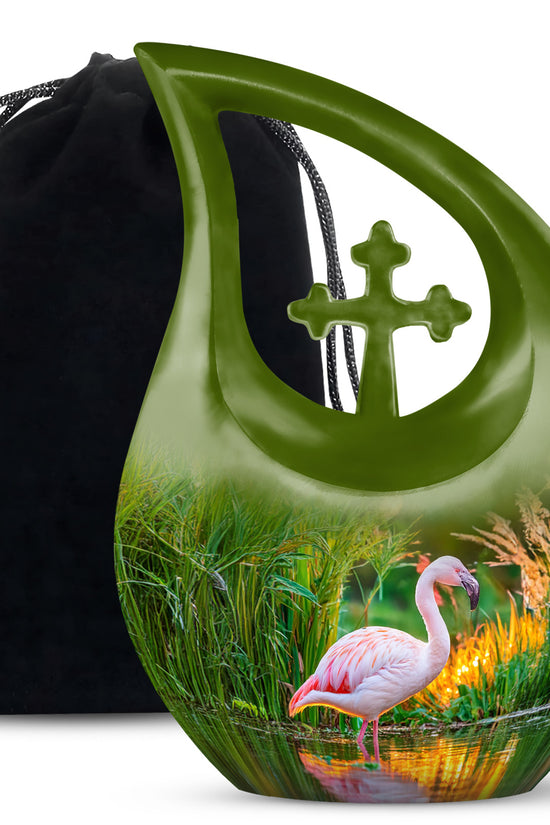 White Flamingo Burial Urn - Cremation Memorial Containers for Ashes