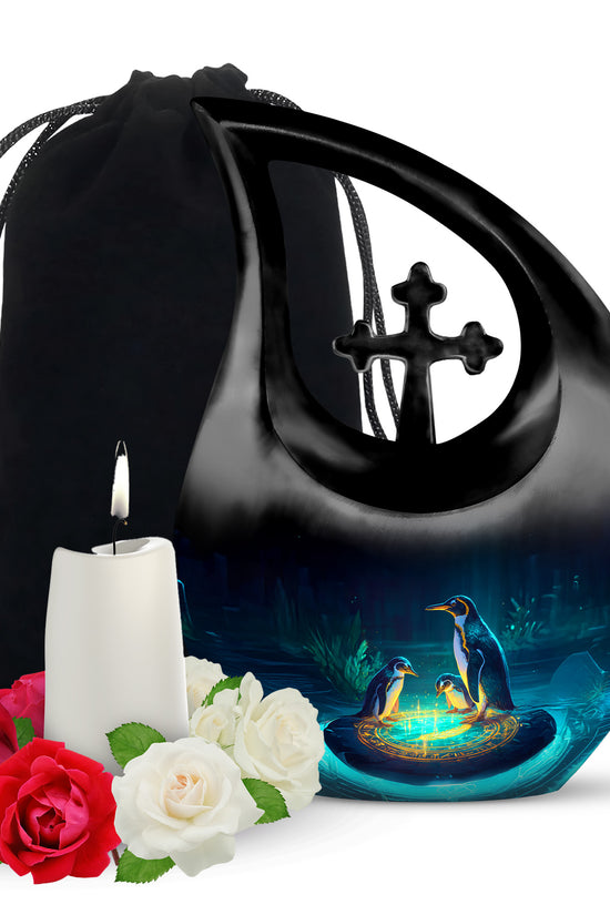 Mystical Penguin Urn - Unique Funeral Urn For Human Ashes