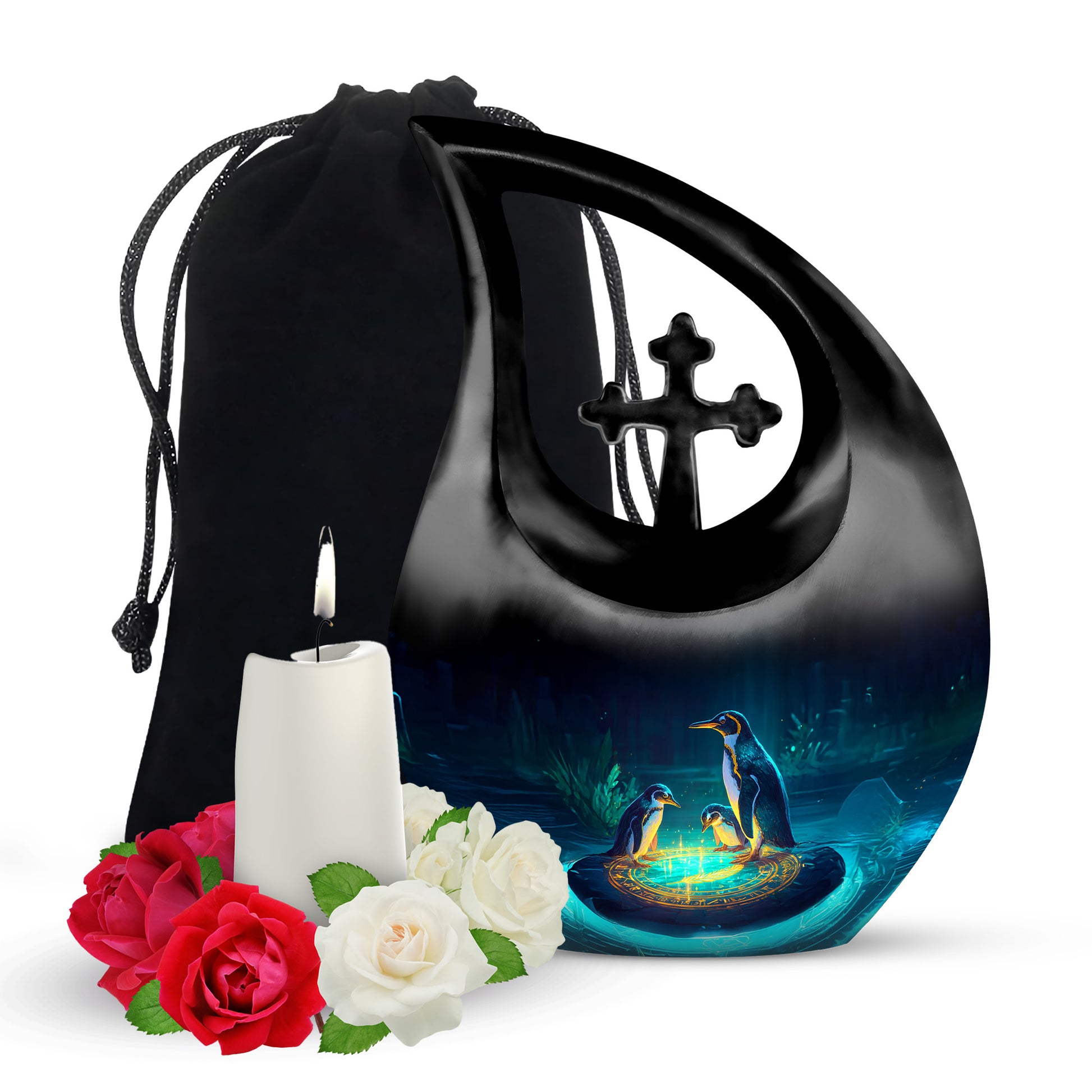 Mystical Penguin Urn - Unique Funeral Urn For Human Ashes