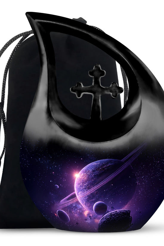 Space Planet Memorial Urn - Galaxy Funeral Urn For Burial