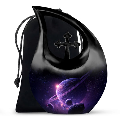 Space Planet Memorial Urn - Galaxy Funeral Urn For Burial