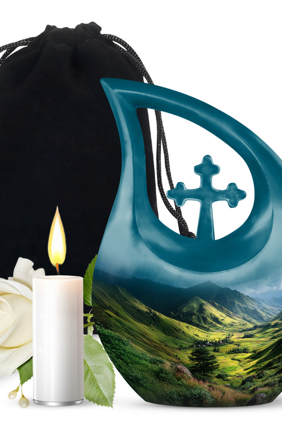 Mountain Valley Cremation Urn - Scenic Memorial Urn For Human Ashes