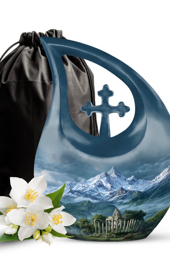 Snow Mountain Cremation Urn - Scenic Memorial Urn For Human Ashes