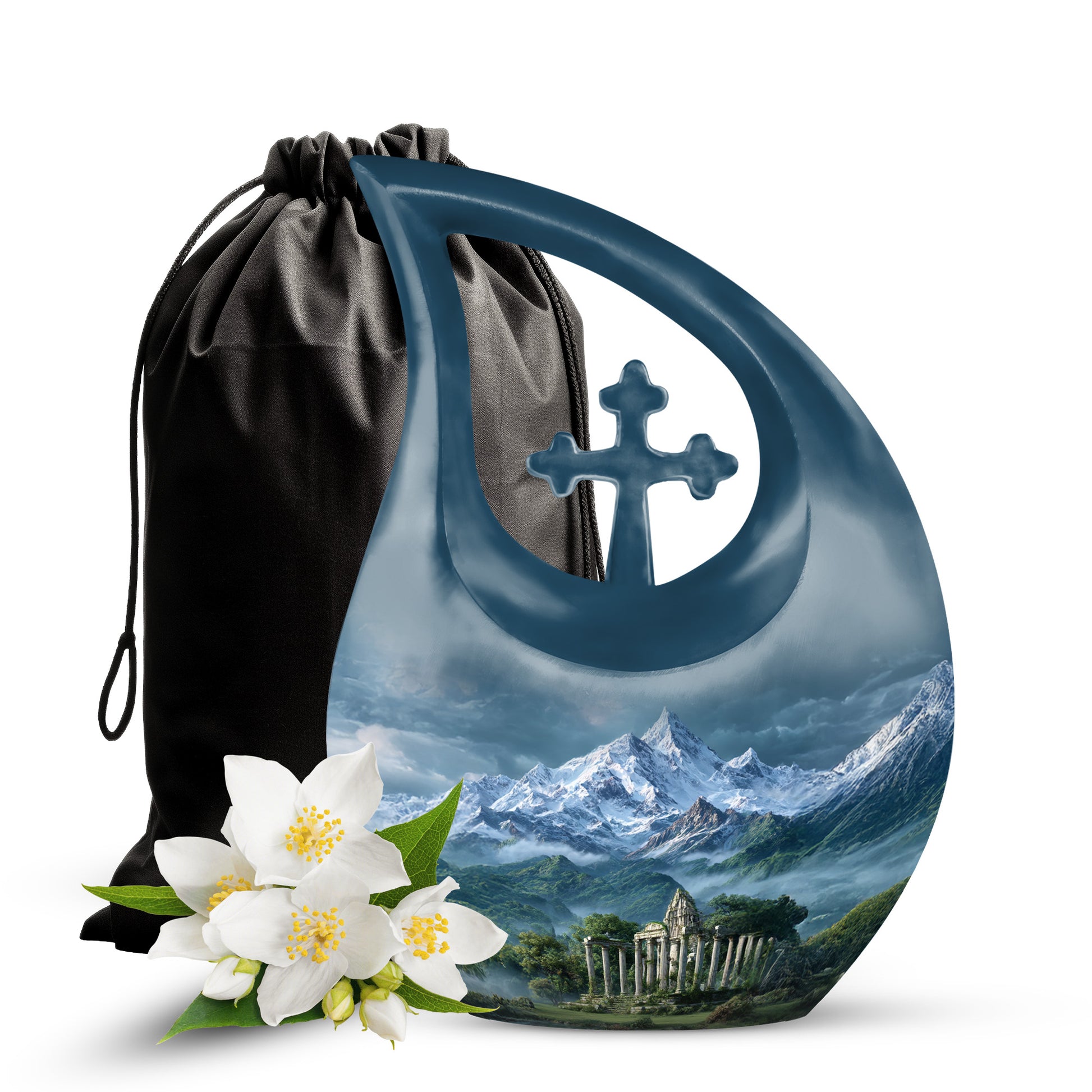 Snow Mountain Cremation Urn - Scenic Memorial Urn For Human Ashes
