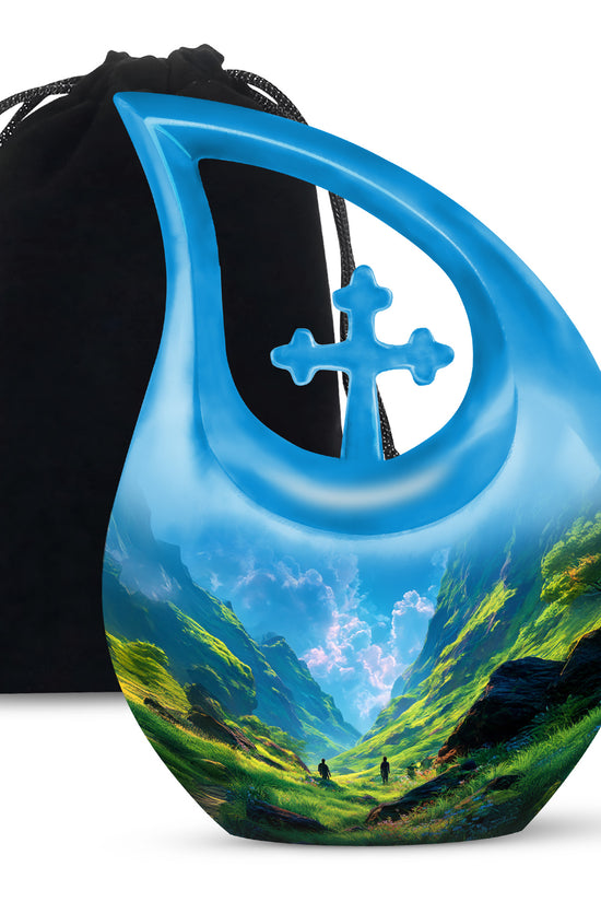 Mountain Scenic Memorial Urn - Large Funeral Urn For Loved Ones