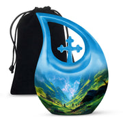 Mountain Scenic Memorial Urn - Large Funeral Urn For Loved Ones