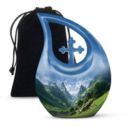 Peaceful Hills Theme Funeral Urn - Mountain Memorial Urn For Adult Ashes