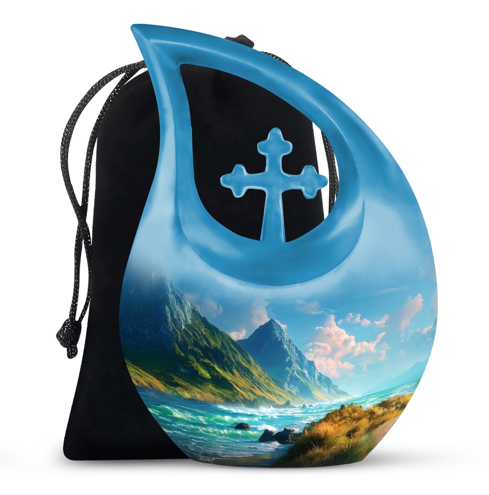 Ocean Mountain Cremation Urn - Peaceful Funeral Urn For Loved Ones
