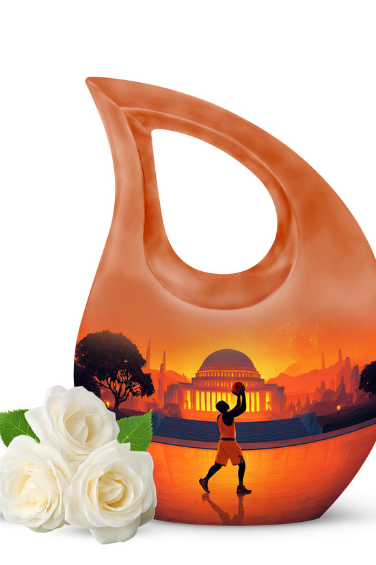 Red Basketball Cremation Urns - Honored Resting Place 10-inch, 200 cu in - Yatskia