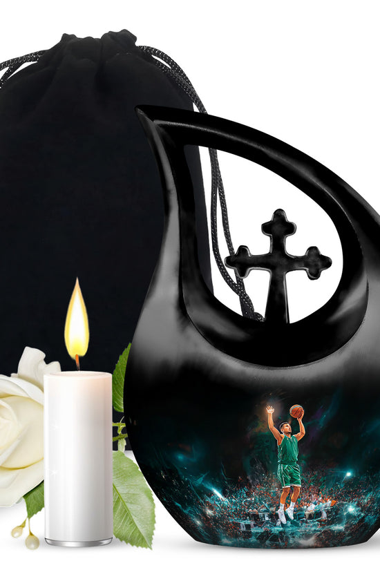 Athlete Tribute Cremation Urn - Basketball Funeral Urn For Men & Women
