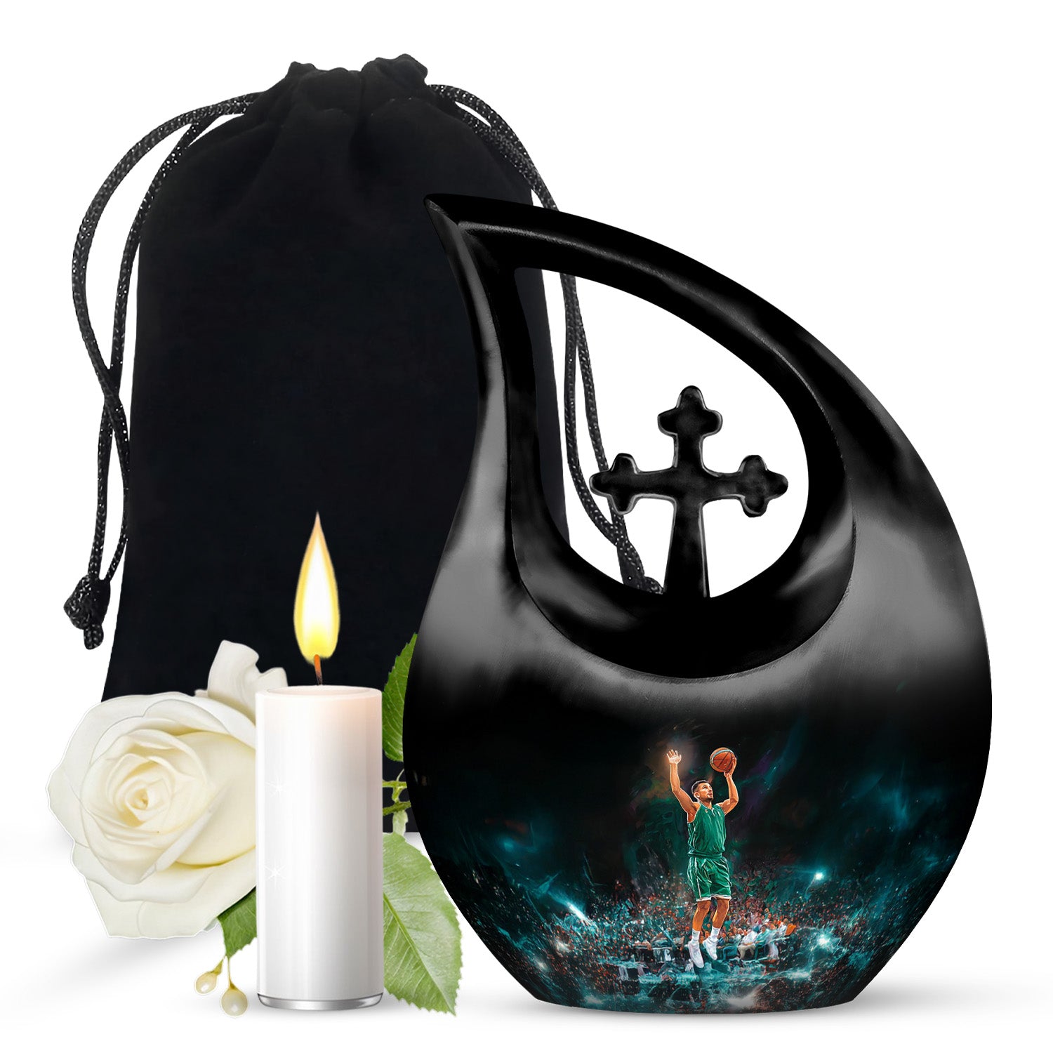 Athlete Tribute Cremation Urn - Basketball Funeral Urn For Men & Women