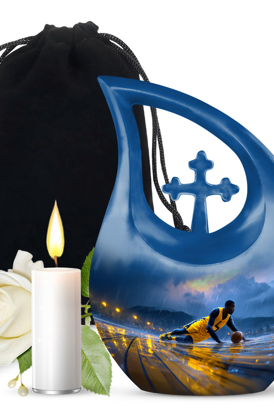 Sports Theme Cremation Urn - Basketball Tribute Urn For Loved Ones
