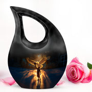 Dignified Black Basketball Cremation Urn for Ashes - 10-inch, 200 cu in - Yatskia