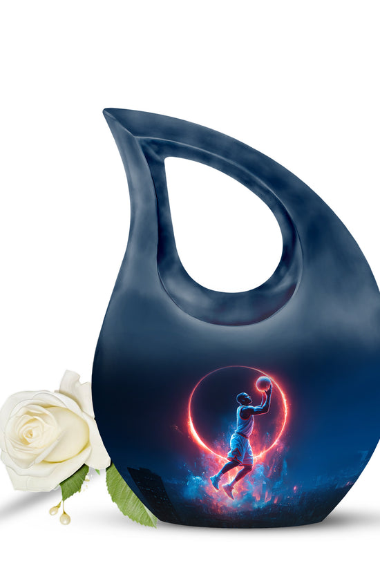 Personalized Basketball Cremation Urns - Eminent Blue 10-inch, 200 cu in - Yatskia