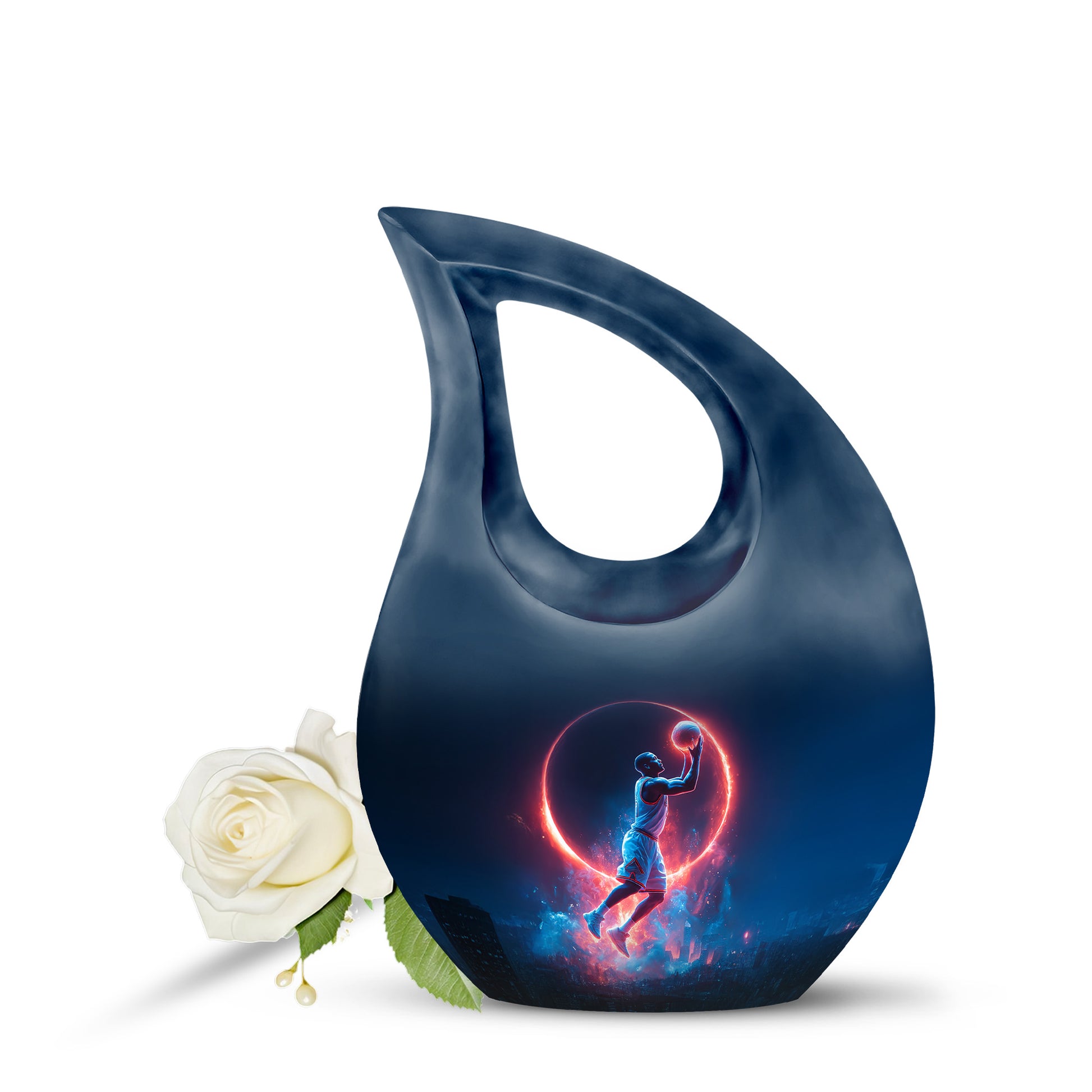 Personalized Basketball Cremation Urns - Eminent Blue 10-inch, 200 cu in - Yatskia
