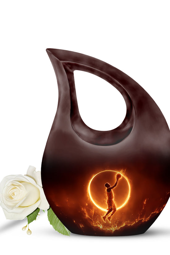 Black Basketball Beacon Cremation Urns for Human Ashes - 10-inch, 200 cu in - Yatskia