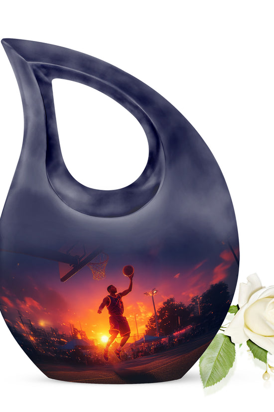 Divine Blue Basketball Cremation Urn for Ashes - 10-inch, 200 cu in - Yatskia