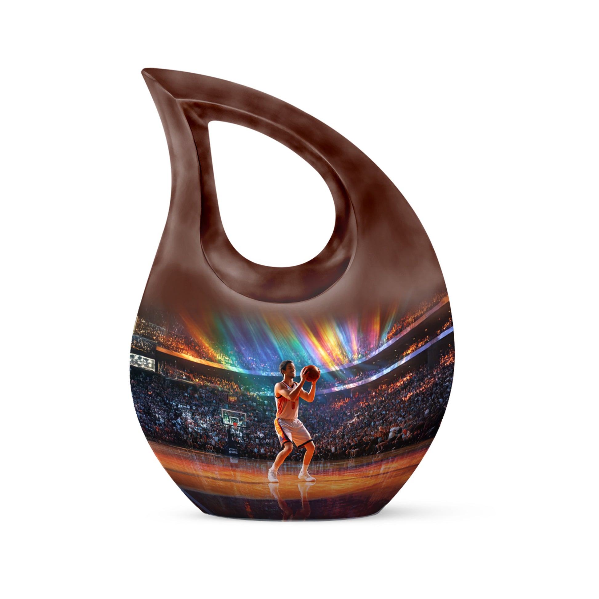Personalized Blue Cherished Basketball Cremation Urns for Human Ashes - 10-inch, 200 cu in - Yatskia